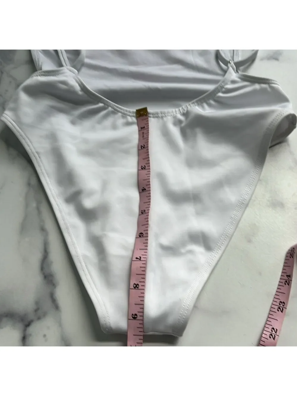 YMI US Flag Heart One Piece Swimsuit Bright White Size Small NWT